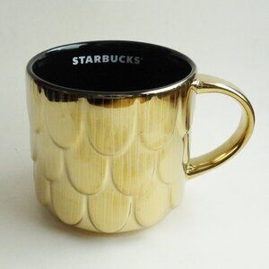Starbucks 2019 Holiday Metallic Gold Scales Coffee Mug 14 oz.